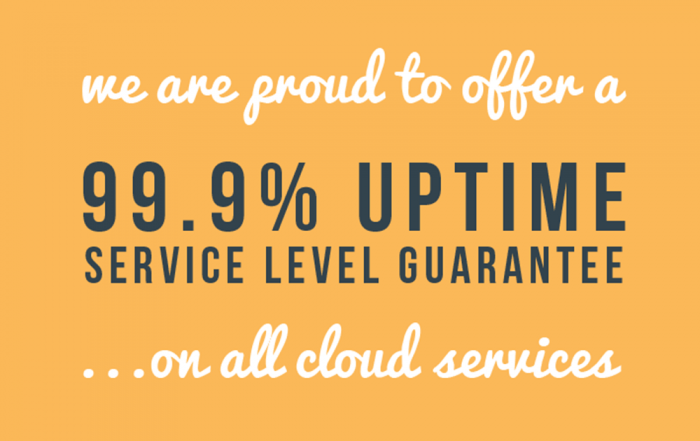 Benefit from our 99.9 uptime service level guarantee